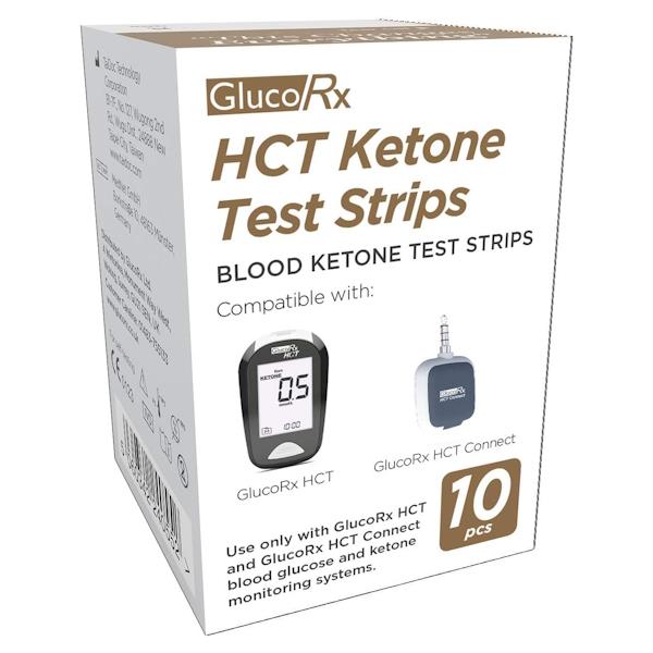 GlucoRx HCT 10 Ketone Test Strips (No VAT)