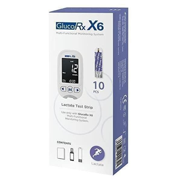 GlucoRx X6 10 Lactate Test Strips