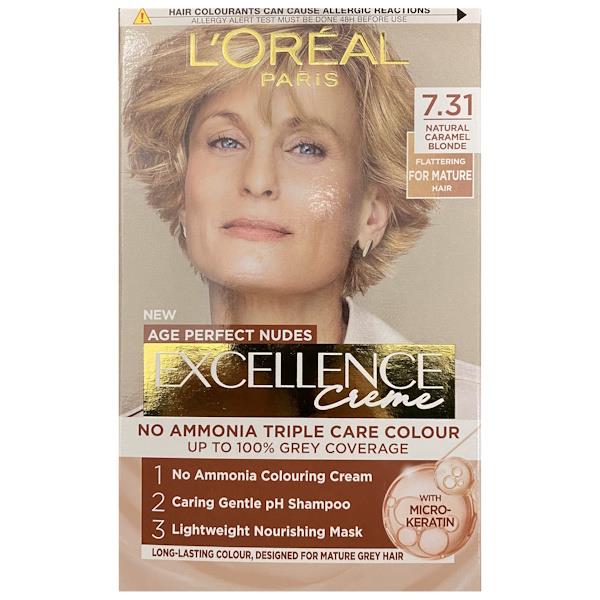 L'Oreal Excellence Creme Age Perfect Nudes 7.31 Natural Caramel Blonde
