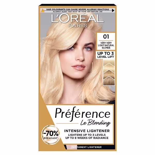 L'Oreal Preference Permanent Colour 01 Very Very Light Natural Blonde