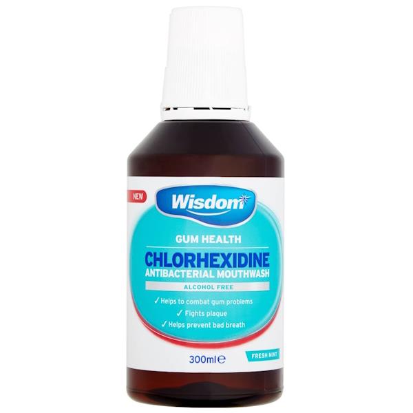 Wisdom Chlorhexidine Mouthwash Alcohol Free Fresh Mint 300ml