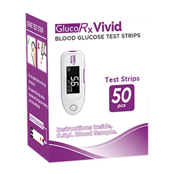 GlucoRx Vivid 50 Blood Glucose Test Strips