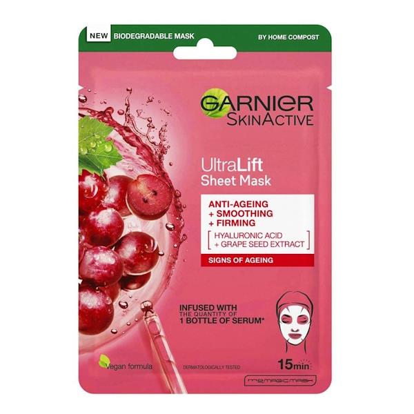 Garnier Skin Active Ultra Lift Tissue Mask Grape Seed Extract + Hyaluronic Acid