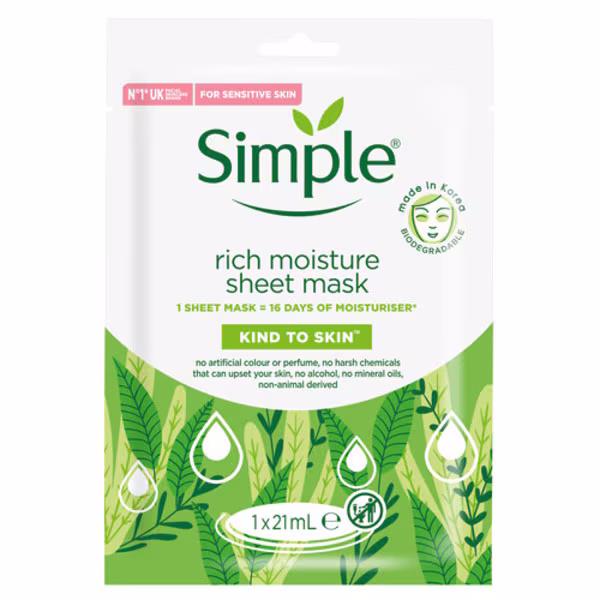 Simple Kind To Skin Rich Moisture Sheet Mask