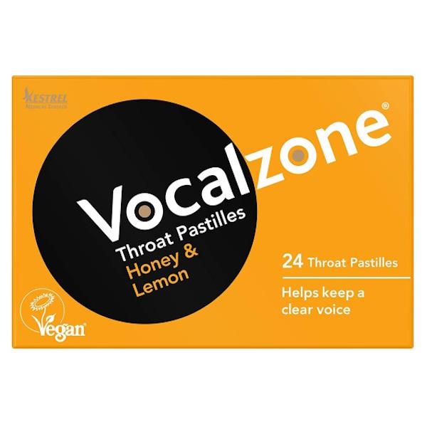 Vocalzones Honey & Lemon 24 Throat Pastilles