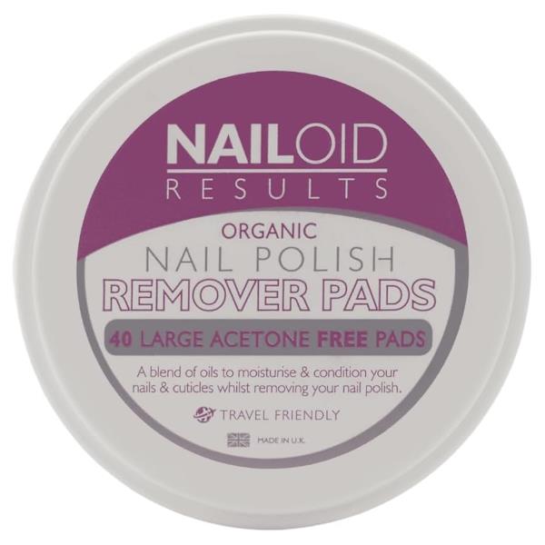 Nailoid Organic 40 Large Acetone Free Nail Polish Remover Pads