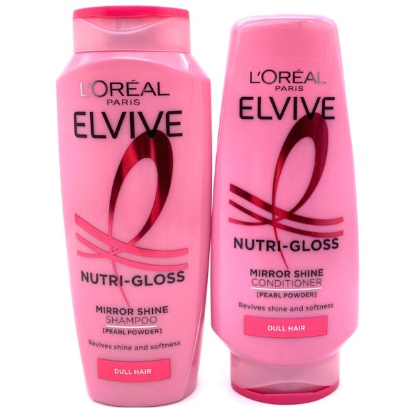 L'Oreal Elvive Nutri-Gloss Shampoo 250ml & Conditioner 200ml