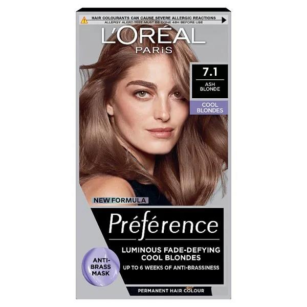 L'Oreal Preference Permanent Colour 7.1 Ash Blonde