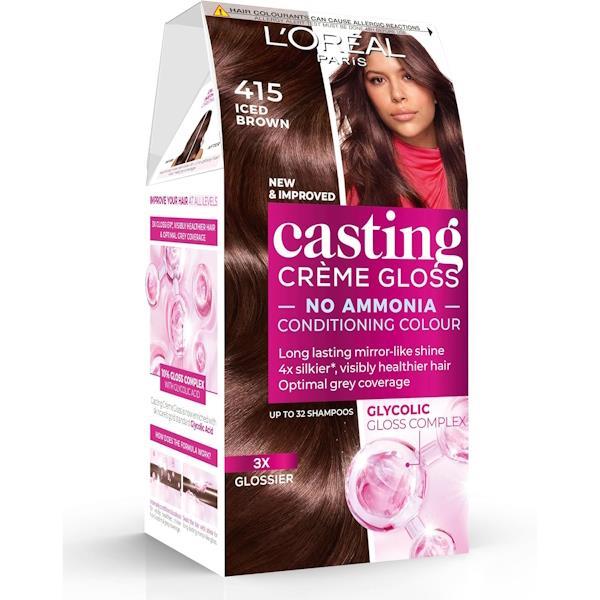 L'Oreal Casting Creme Gloss Semi-Permanent Hair Colour 415 Iced Brown