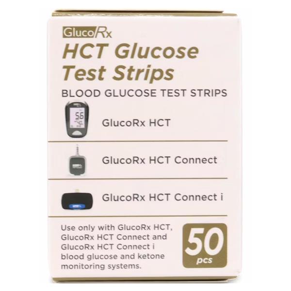 GlucoRx HCT 50 Blood Glucose Test Strips (No VAT)