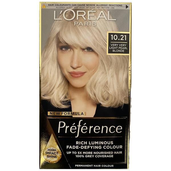 L'Oreal Preference Permanent Colour 10.21 Very Very Light Pearl Blonde