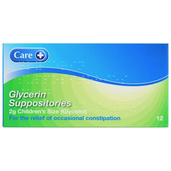 Care Glycerin Suppositories 2g Children's Size 12 Suppositories