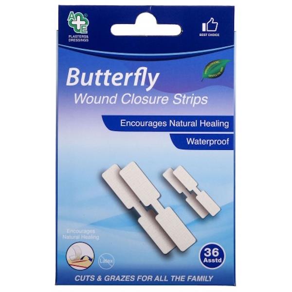 A&E Butterfly Wound Closure Strips 36 Asstd