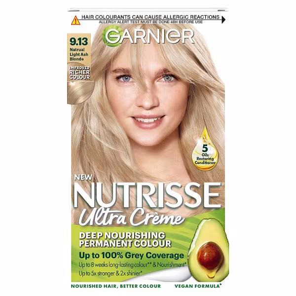 Garnier Nutrisse Creme Permanent Colour 9.13 Natural Light Ash Blonde