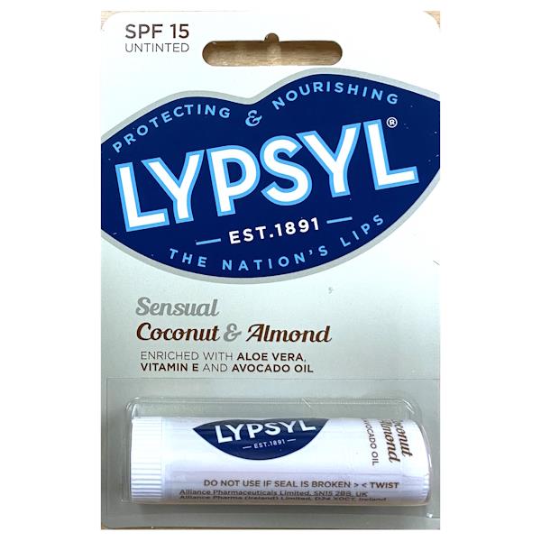 Lypsyl Sensual Coconut & Almond SPF15 Untinted 4.6g