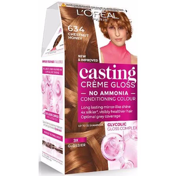L'Oreal Casting Creme Gloss Semi-Permanent Hair Colour 634 Chestnut Honey