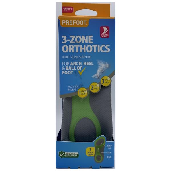 Profoot 3-Zone Orthotics Women's 1 Pair