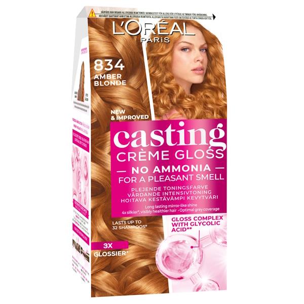 L'Oreal Casting Creme Gloss Semi-Permanent Hair Colour 834 Amber Blonde