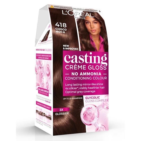 L'Oreal Casting Creme Gloss Semi-Permanent Hair Colour 418 Choco Mocha