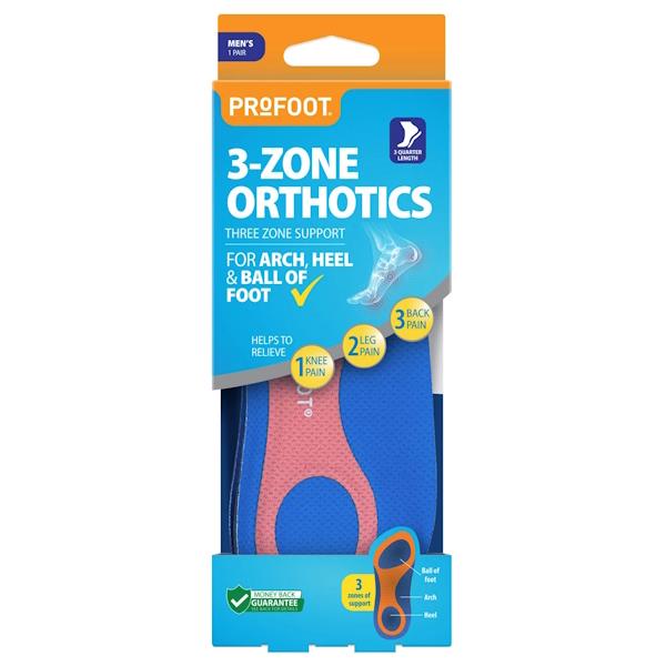 Profoot 3-Zone Orthotics Men's 1 Pair
