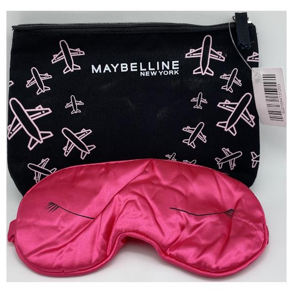 Maybelline New York Travel Make-Up Bag with Pink Eye Mask