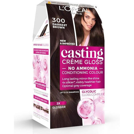 L'Oreal Casting Creme Gloss Semi-Permanent Hair Colour 300 Darkest Brown