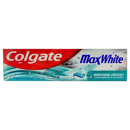 Colgate Max White Crystal Mint Gel Toothpaste 100ml (Case of 12)