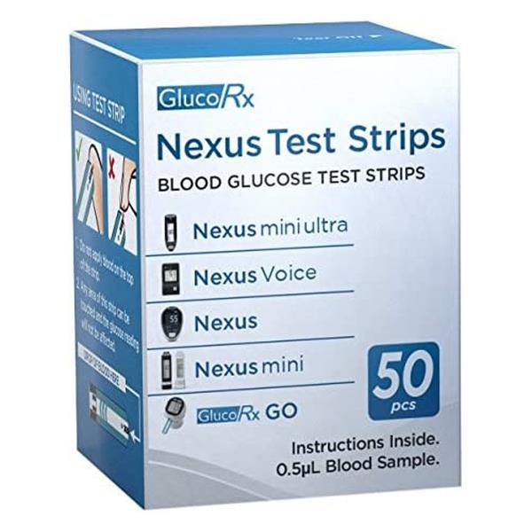 GlucoRx Nexus 50 Blood Glucose Test Strips (Inc. VAT)