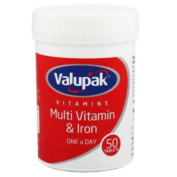 Valupak Vitamins Multivitamin & Iron 50 OAD Tablets