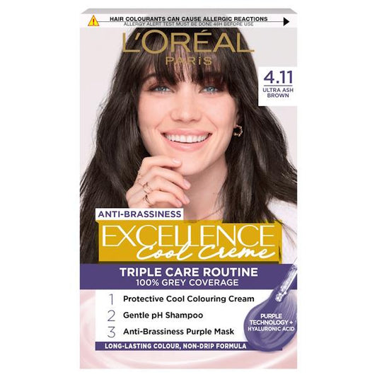 L'Oreal Excellence Cool Creme Triple Care Colour 4.11 Ultra Ash Brown