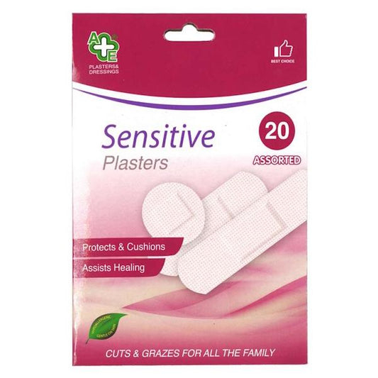 A&E Sensitive Plasters 20 Assorted