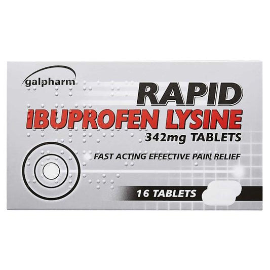 Galpharm Rapid Ibuprofen Lysine 342mg 16 Tablets