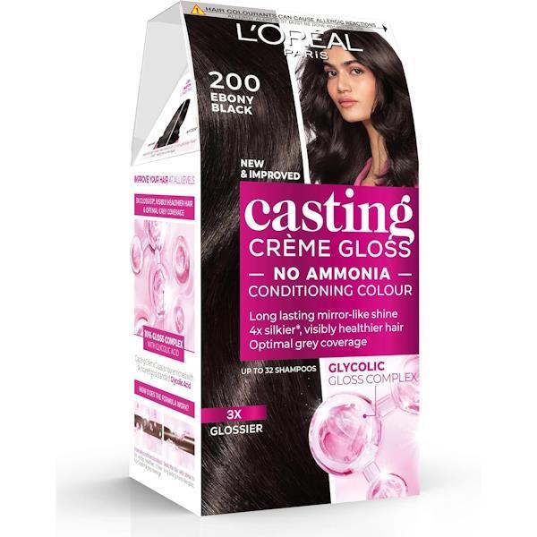 L'Oreal Casting Creme Gloss Semi-Permanent Hair Colour 200 Ebony Black