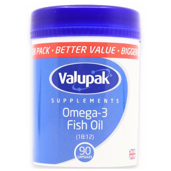 Valupak Omega-3 Fish Oil Oil 1000mg 90 Capsules