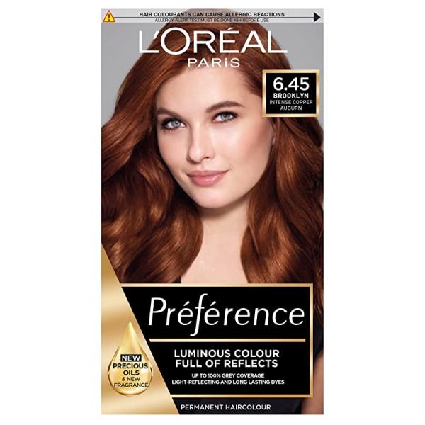 L'Oreal Preference Permanent Colour 6.45 Brooklyn Intense Copper Auburn