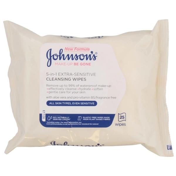 Johnson's Make-Up Be Gone 5in1 Extra Sensitive 25 Cleansing Wipes