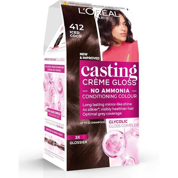 L'Oreal Casting Creme Gloss Semi-Permanent Hair Colour 412 Iced Cocoa
