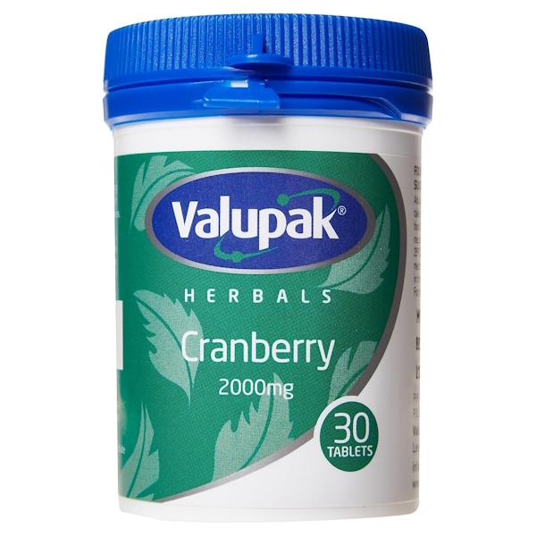 Valupak Herbals Cranberry 2000mg 30 Tablets