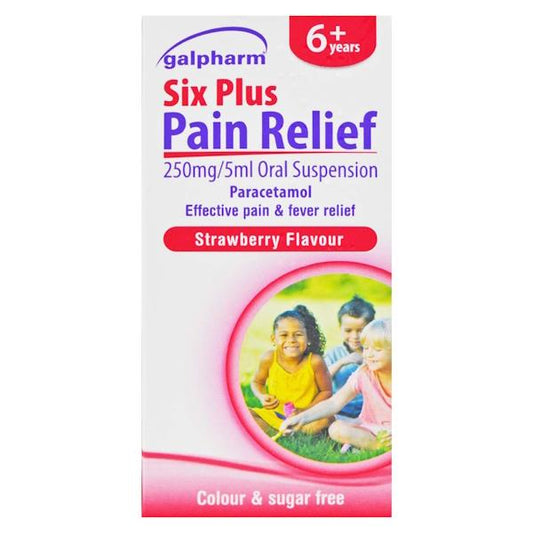 Galpharm Six Plus Pain Relief Strawberry Flavour Sugar Free 100ml