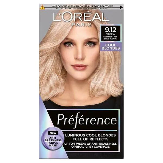 L'Oreal Preference Permanent Colour 9.12 Siberia Very Light Ash Beige Blonde