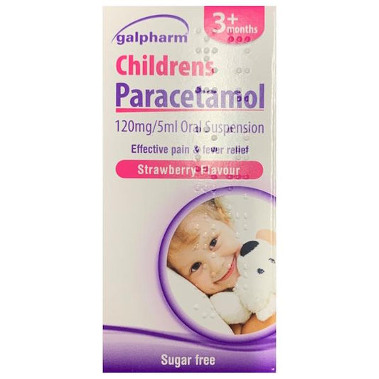 Galpharm Childrens Paracetamol Strawberry Flavour Sugar Free 100ml