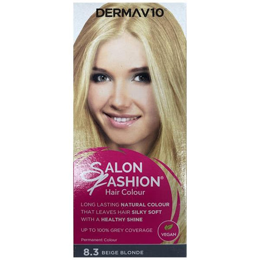 Derma V10 Salon Fashion Permanent Hair Colour 8.3 Beige Blonde