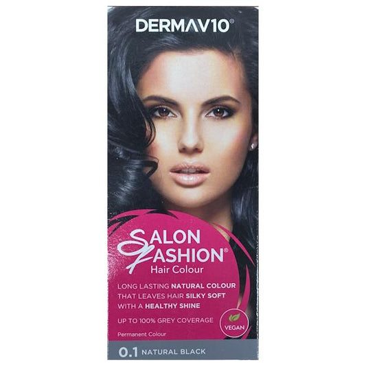 Derma V10 Salon Fashion Permanent Hair Colour 0.1 Natural Black