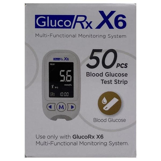 GlucoRx X6 50 Blood Glucose Test Strips