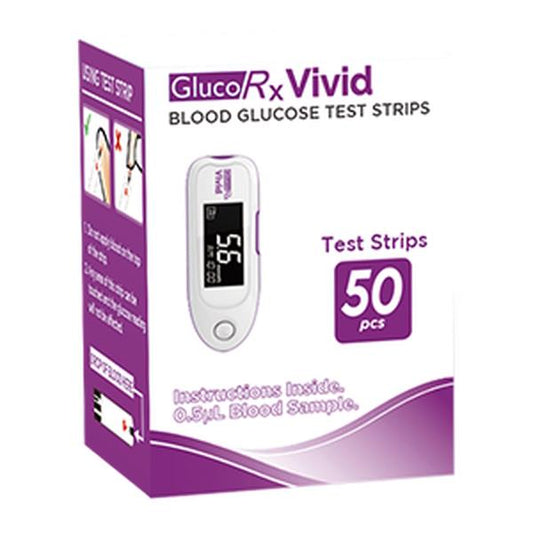 GlucoRx Vivid 50 Blood Glucose Test Strips