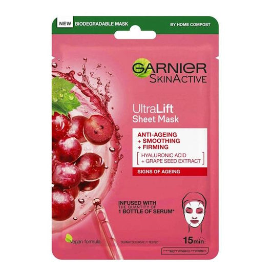 Garnier Skin Active Ultra Lift Tissue Mask Grape Seed Extract + Hyaluronic Acid