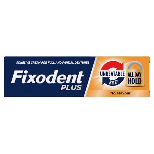 Fixodent Plus Unbeatable Bite No Flavour Denture Adhesive Cream 40g