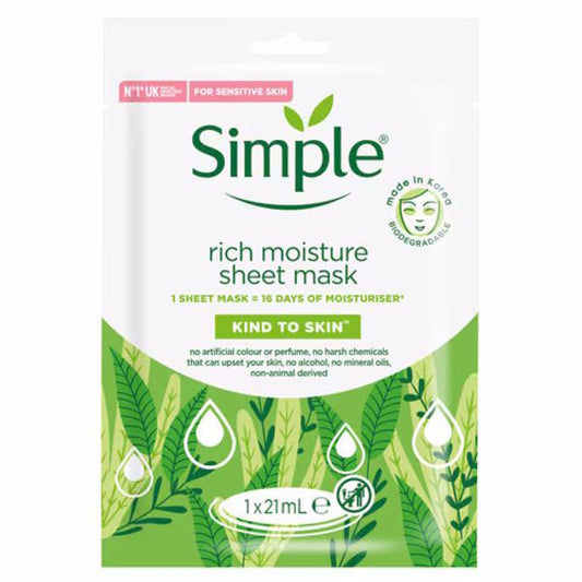 Simple Kind To Skin Rich Moisture Sheet Mask
