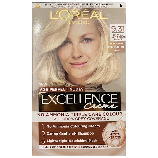 L'Oreal Excellence Creme Age Perfect Nudes 9.31 Natural Light Golden Blonde