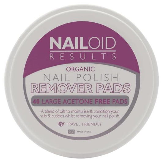 Nailoid Organic 40 Large Acetone Free Nail Polish Remover Pads